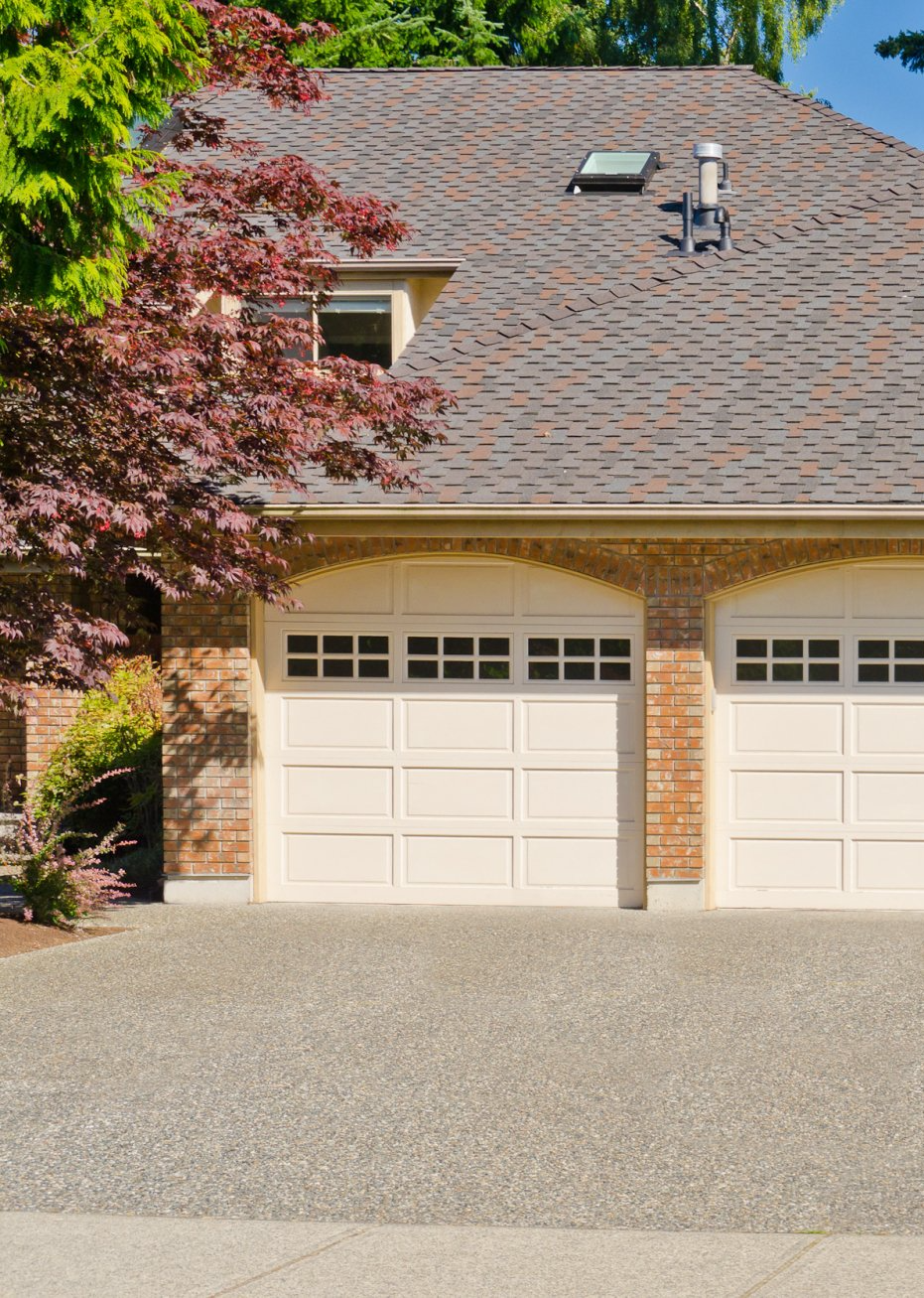 A garage door in Montgomery, IL.