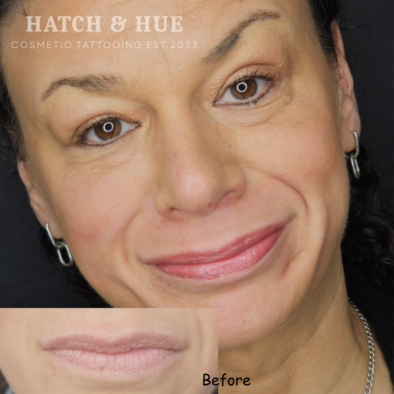 Woman with subtle makeup, small