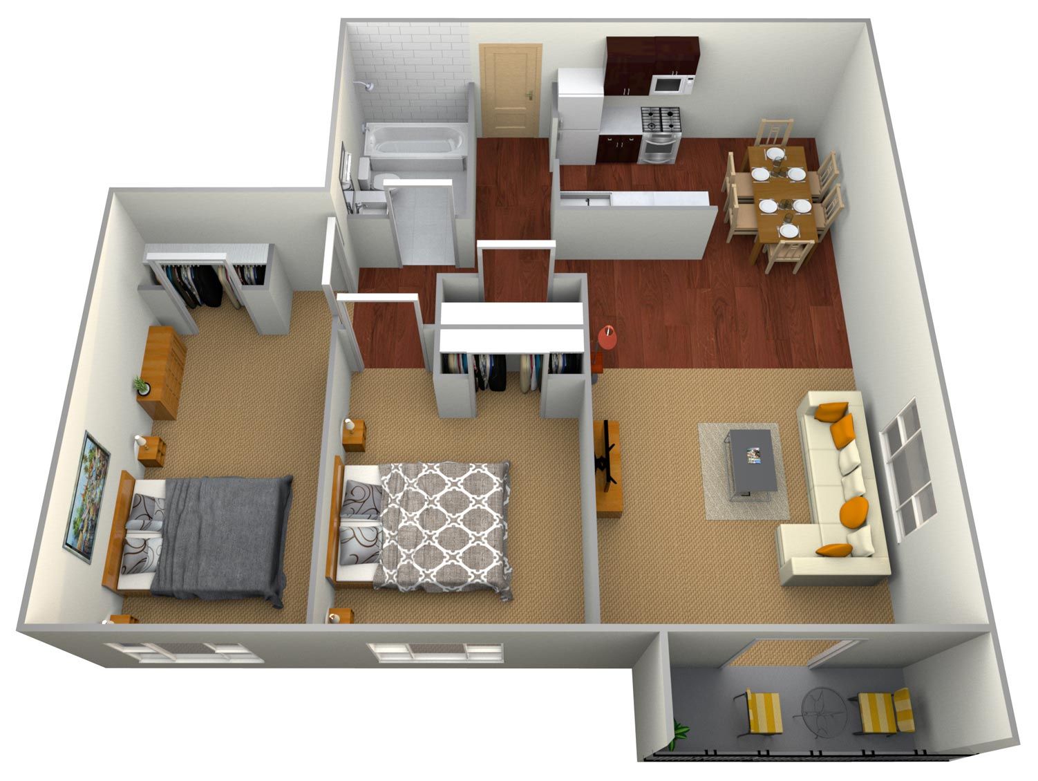 Floor Plan: 2 Bedroom Standard