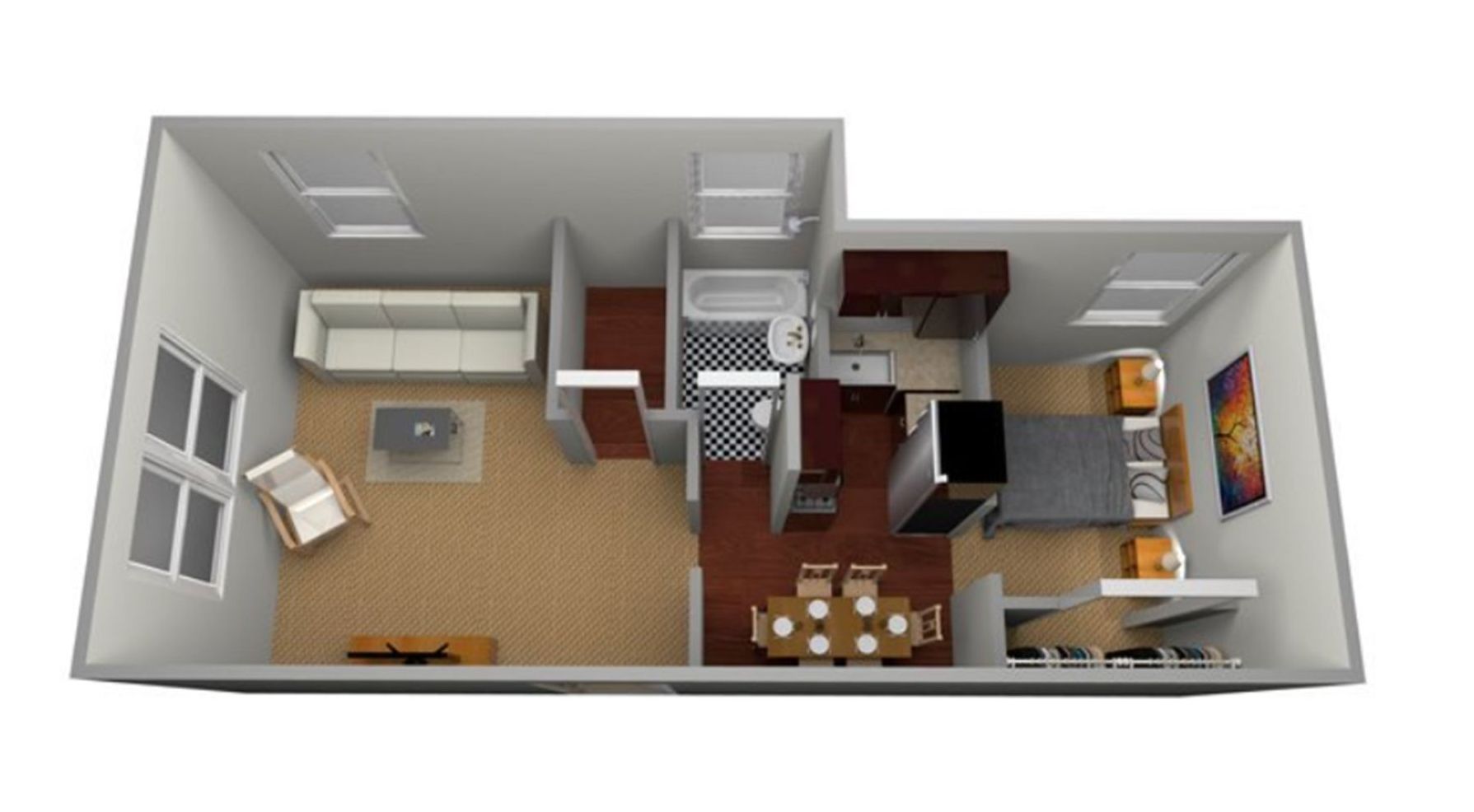 Floor Plan: 1 Bedroom