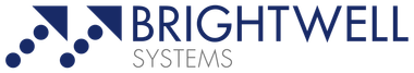 A blue and white logo for brightwell systems