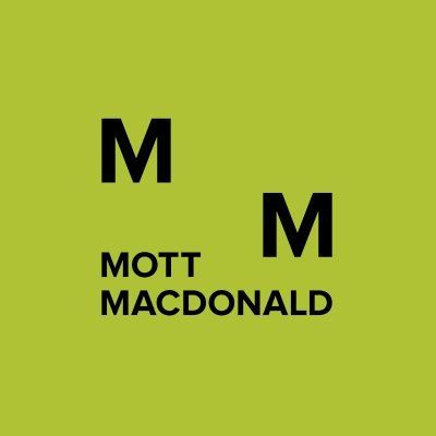 The mott macdonald logo is on a yellow background.