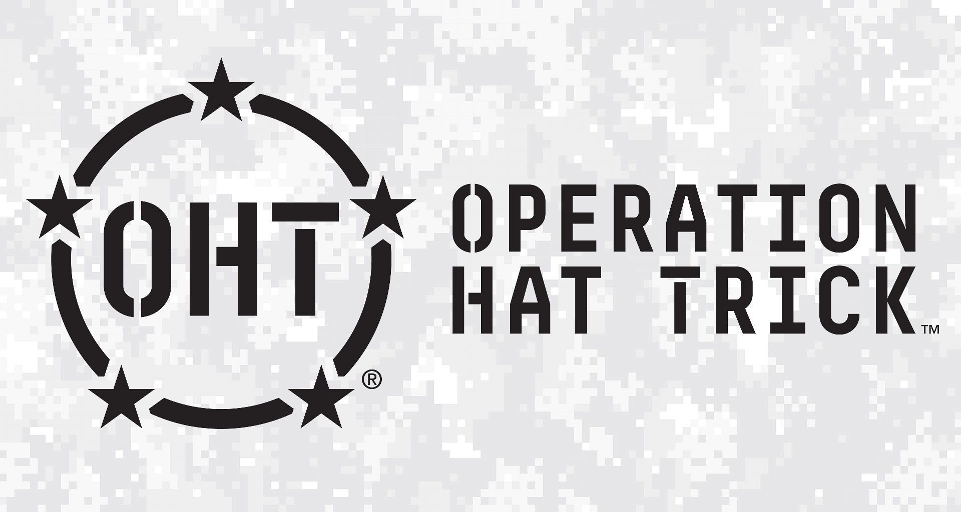 A black and white logo for operation hat trick