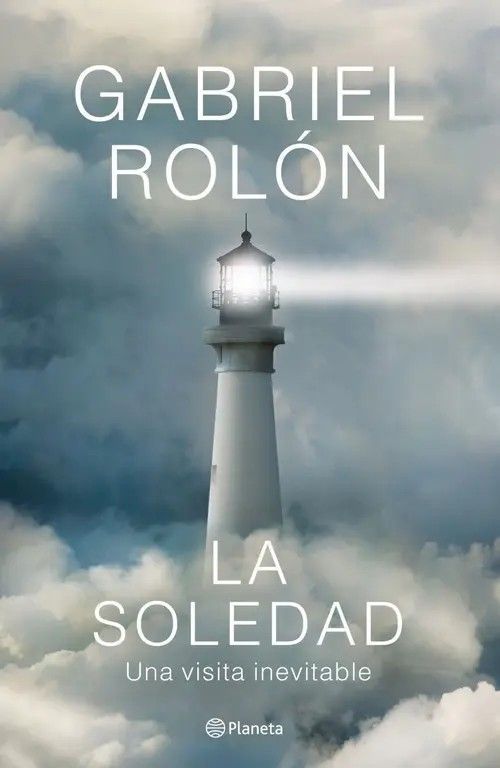 Portada del libro con un faro que irradia luz a través de las nubes; título