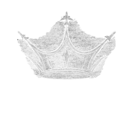 A sketched crown with five points, shaded in gray on a white background.