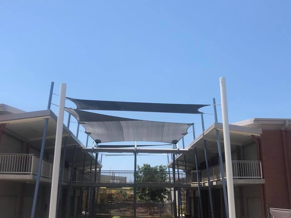 Apartment Complex Shade Sail — Professional Shade Sail Installation in Mount Isa, QLD