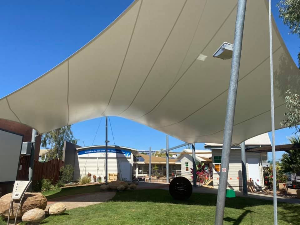 Backyard Large Sail Installed — Professional Shade Sail Installation in Townsville, QLD