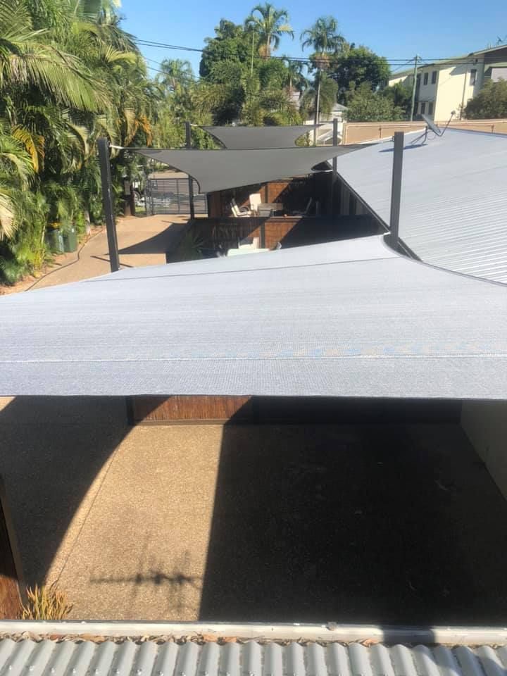 Coffee Area Installed with Shade Sails — Professional Shade Sail Installation in Ayr, QLD