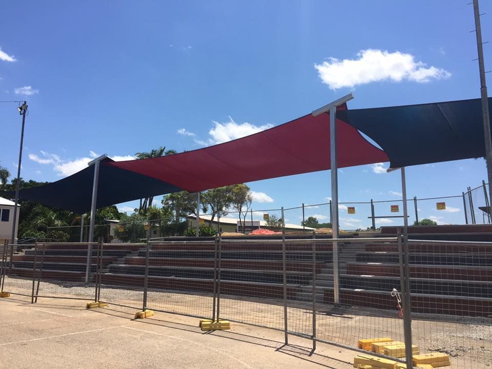 Outdoor Benches with Shade Sails Installed — Professional Shade Sail Installation in North Queensland, QLD