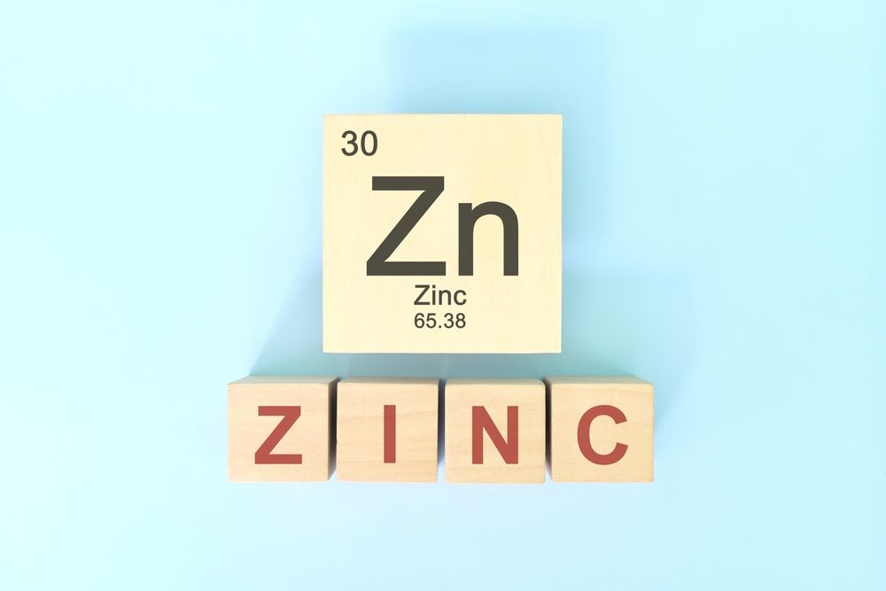 The periodic table of the elements shows the chemical element zinc.