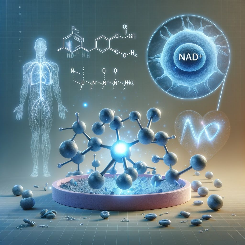 A computer generated image of a molecule that says nad +