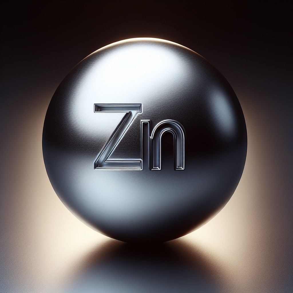 A metal ball with the word zin on it