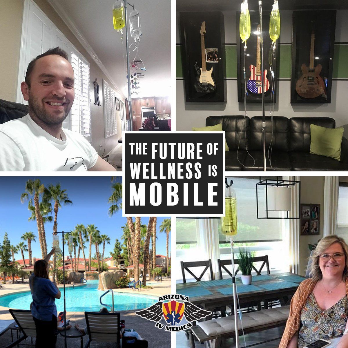 A collage of photos with the words the future of wellness is mobile
