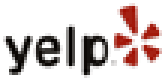 A pixelated image of the yelp logo on a white background.