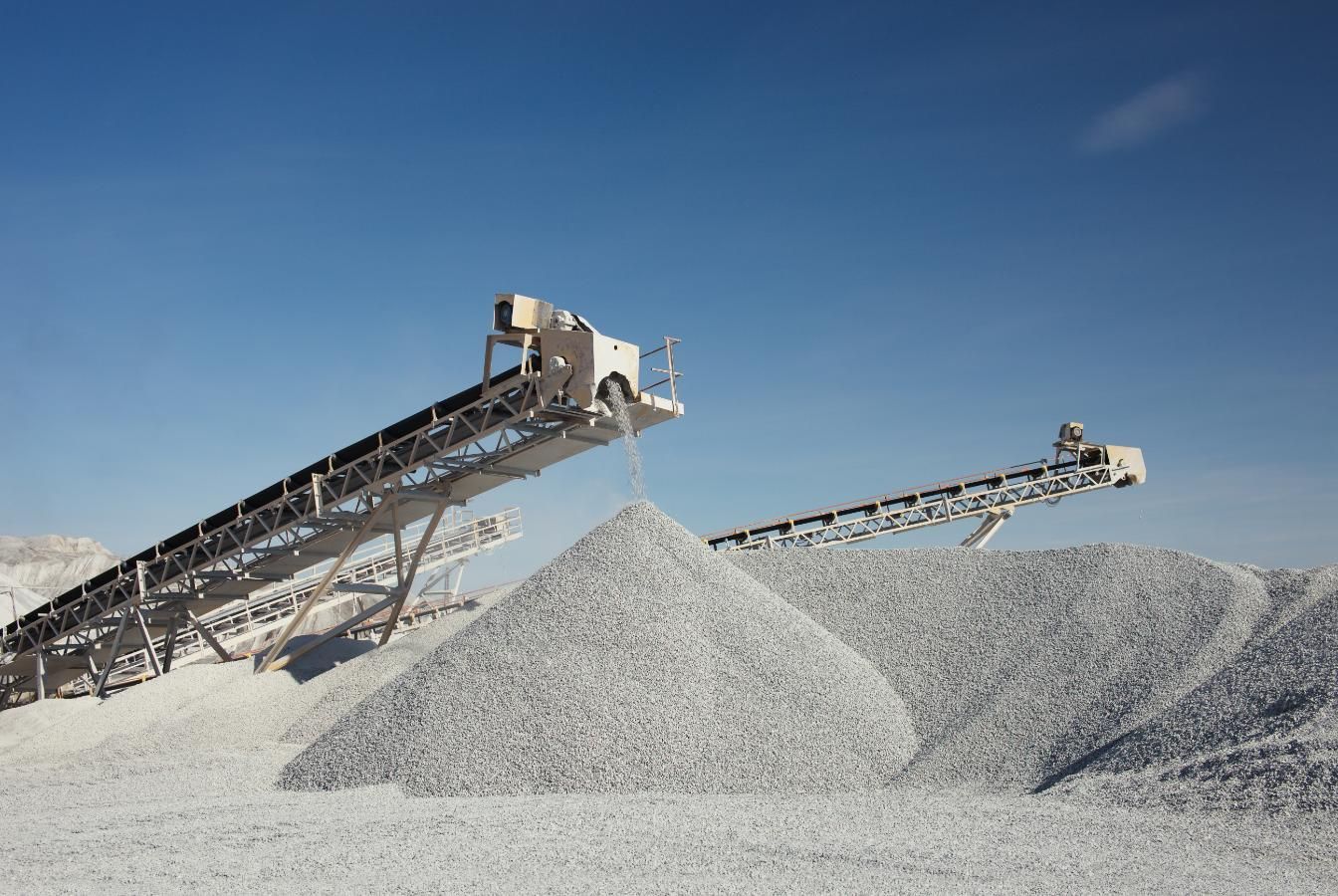 Two Conveyor Belts Are Stacked on Top of a Pile of Gravel — Chooks Sand And Gravel In Proserpine, QLD