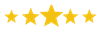 Five gold stars on a white background, with the center star larger than the others