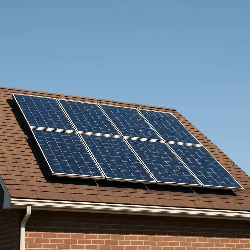 Solar Panels on a Brown Shingled Roof Solar Panels on a Brown Shingled Roof