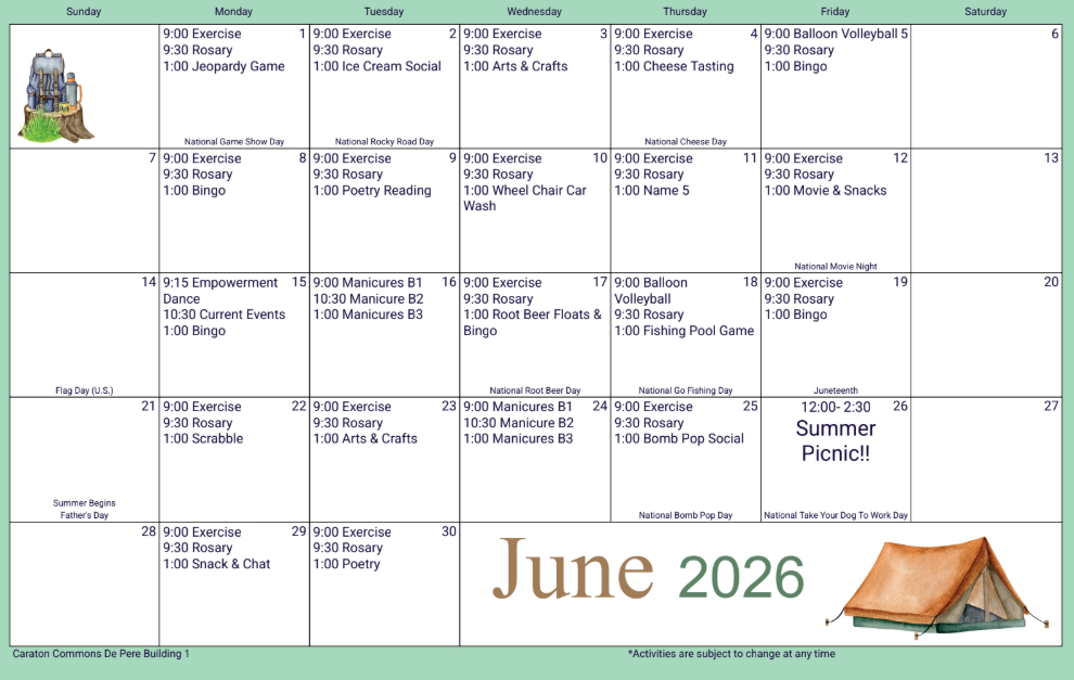 May 2026 calendar with a floral garden border and daily notes in each date box