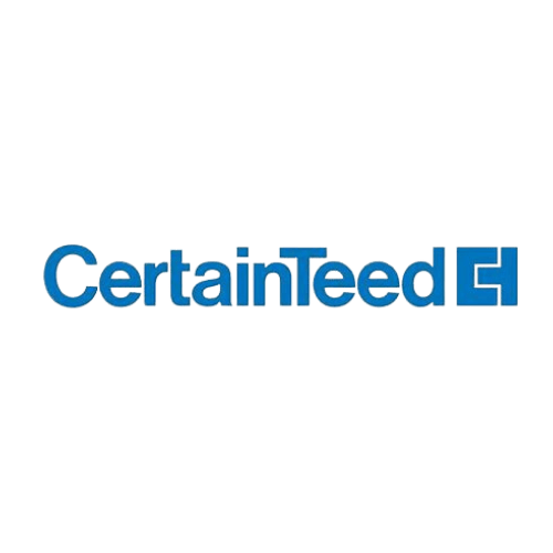 CertainTeed logo in blue text, with a blue square-C symbol on the right.