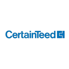 CertainTeed logo in blue text, with a blue square-C symbol on the right.