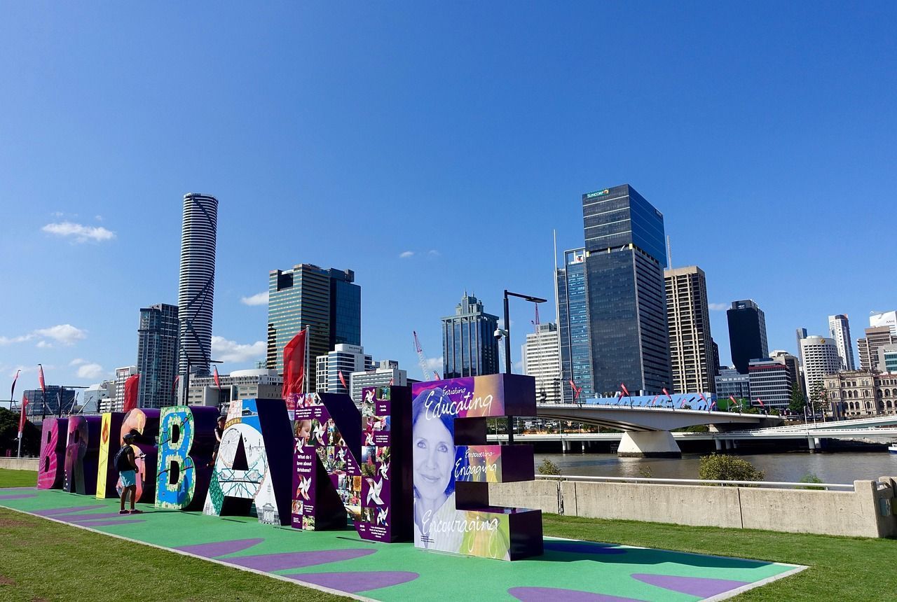 The Brisbane sign displayed on city.