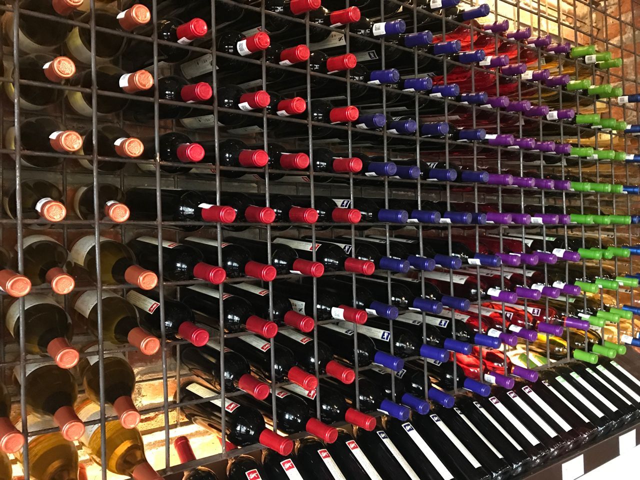 colorful wine bottles