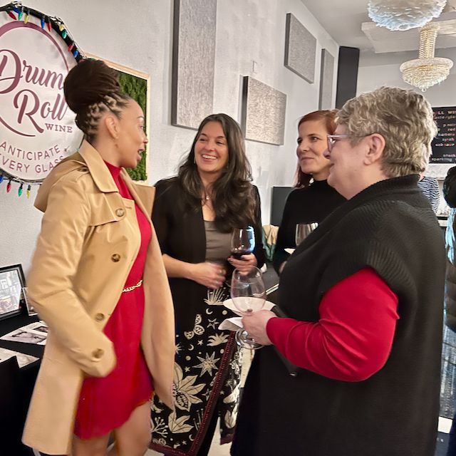 women talking at winery