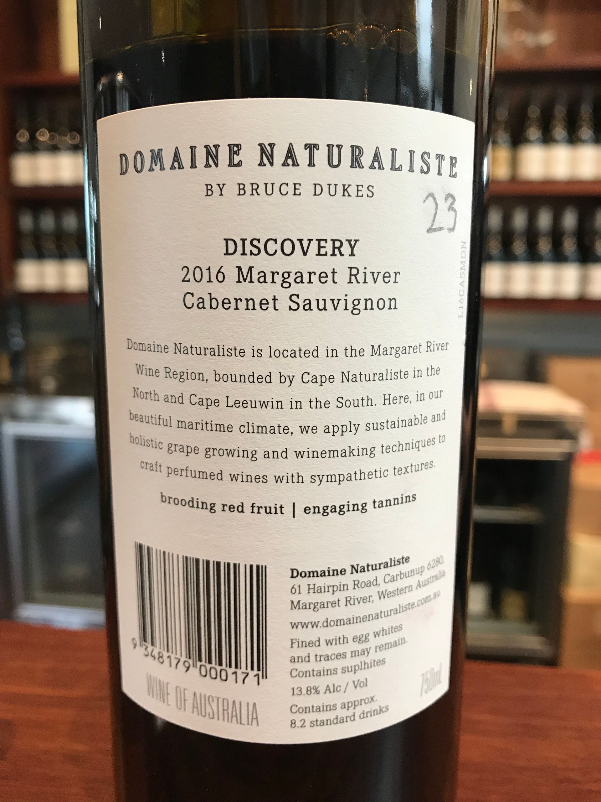 wine bottle back label