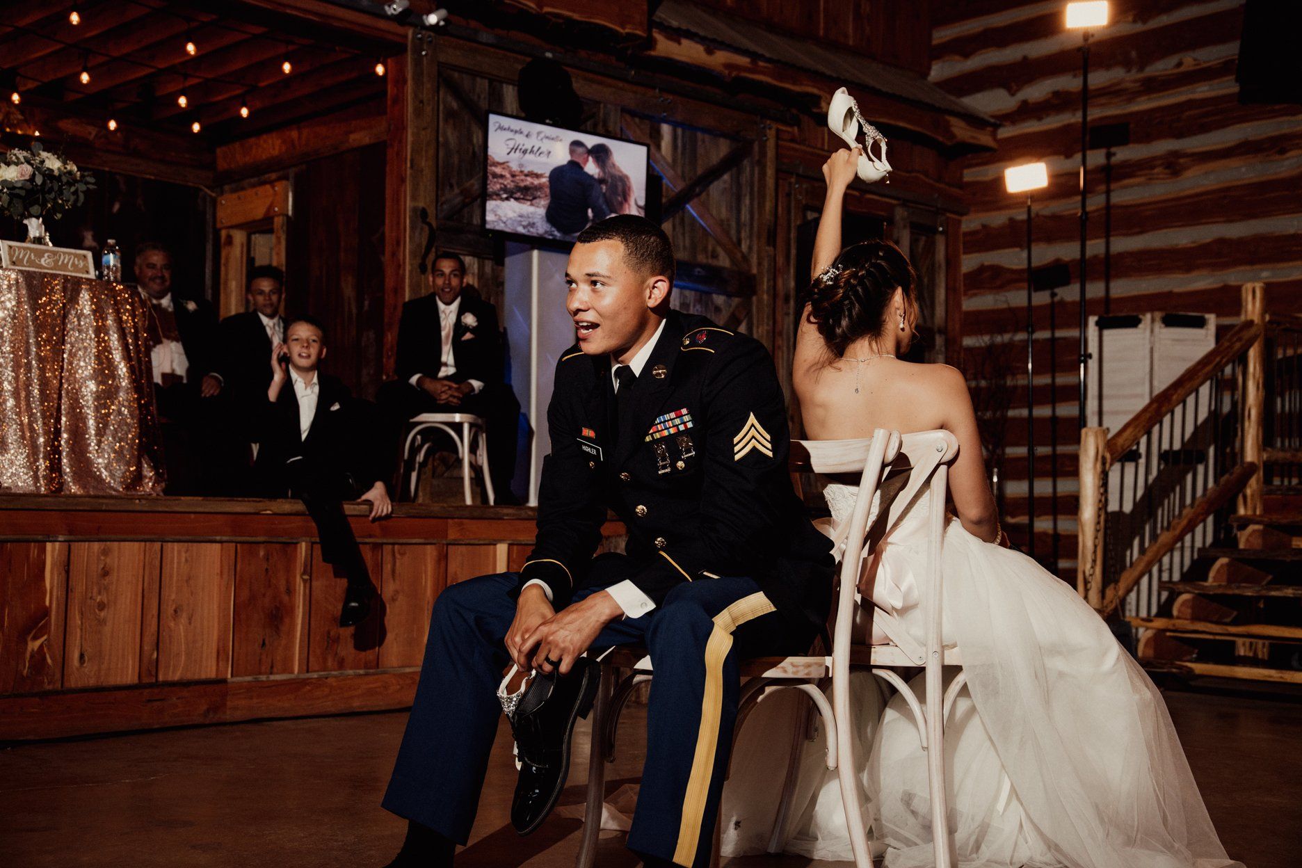 Bride and Groom - Wedding Reception - Austin Location - Country Chic