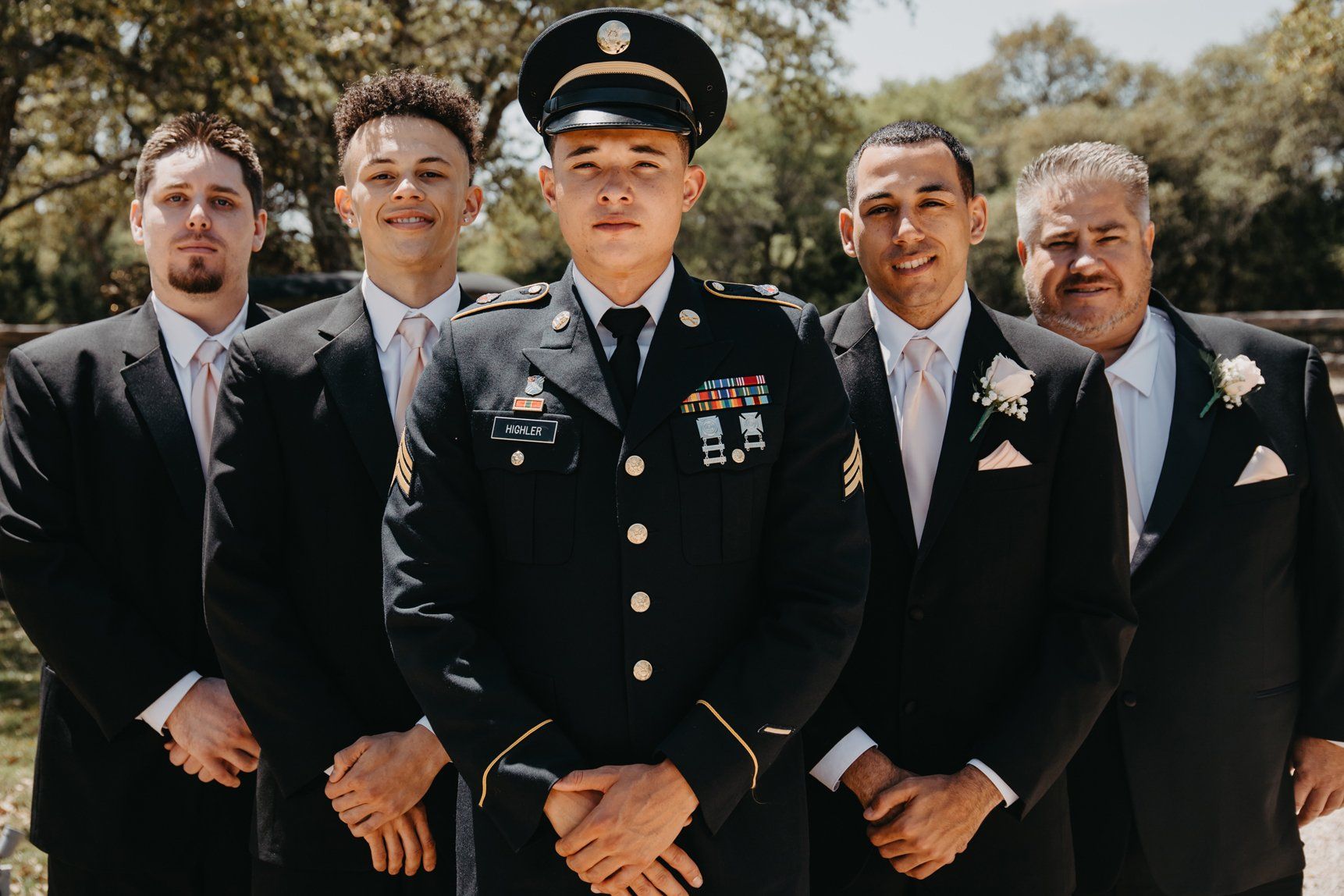 Military Uniform Groom - Front Perspective - Grooms Men - Wedding Austin