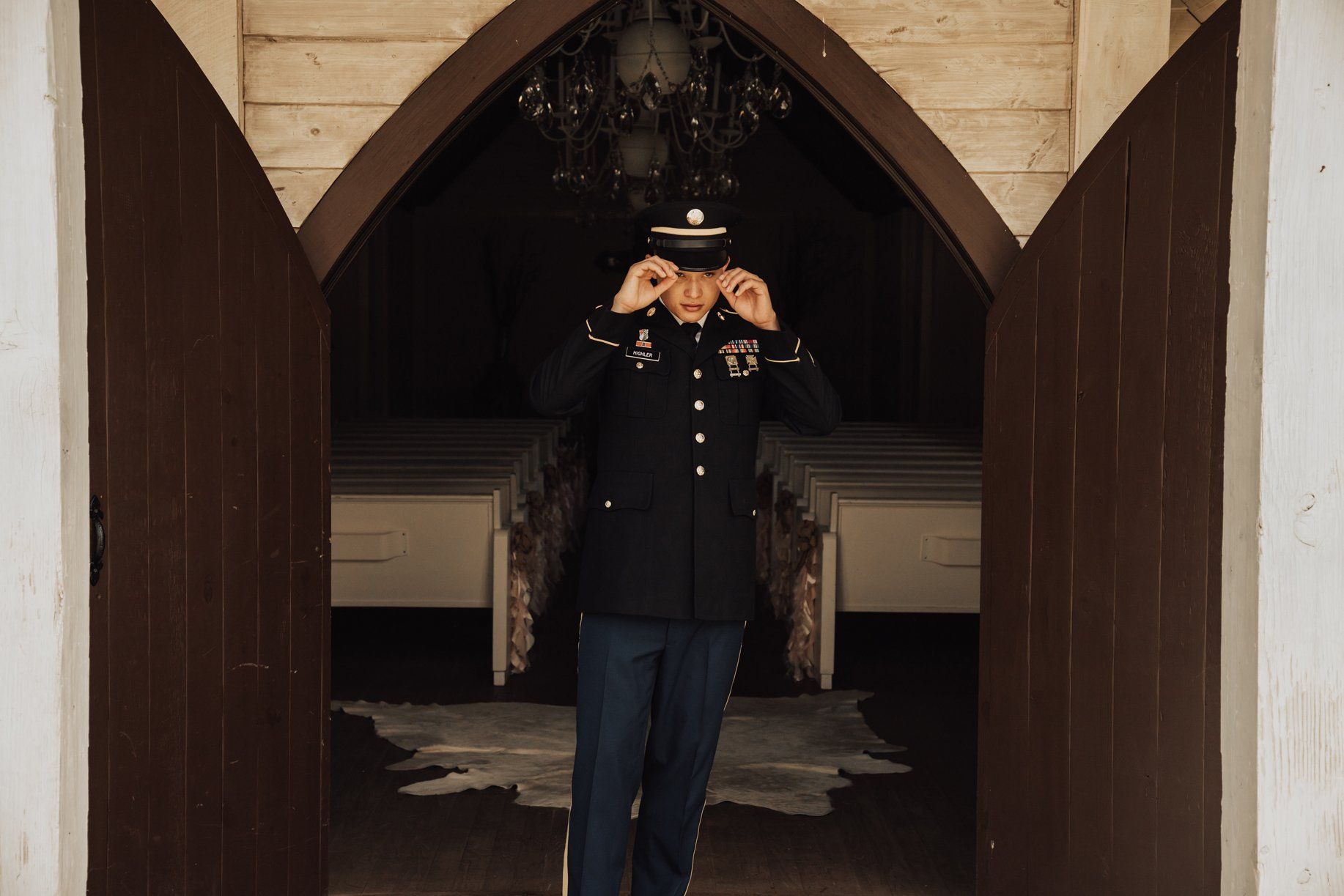 Military Uniform Groom - Wedding Chapel - Austin