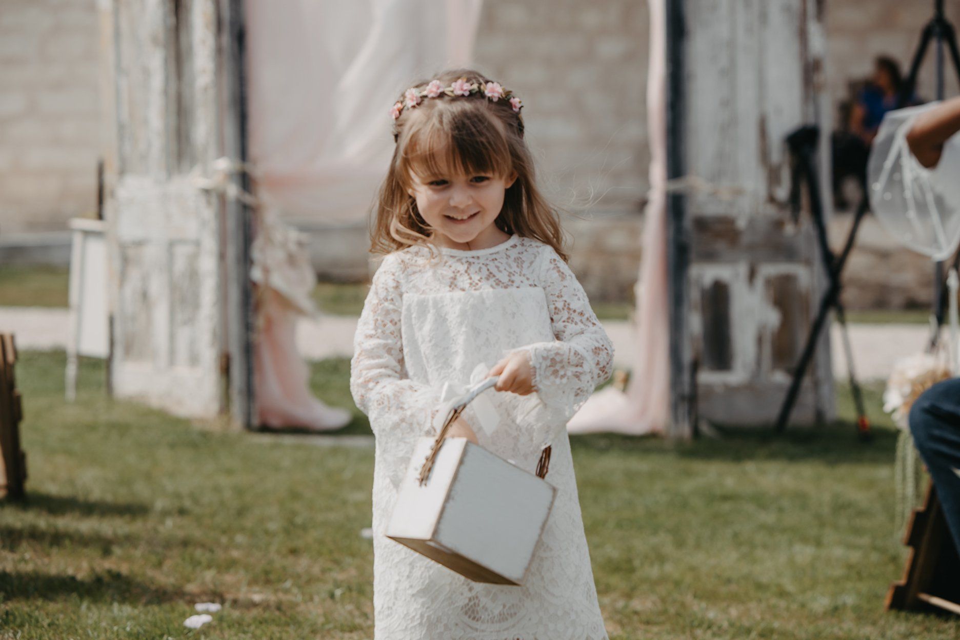 Flower Girl - Outdoor Wedding Procession - Austin Country Wedding Venue