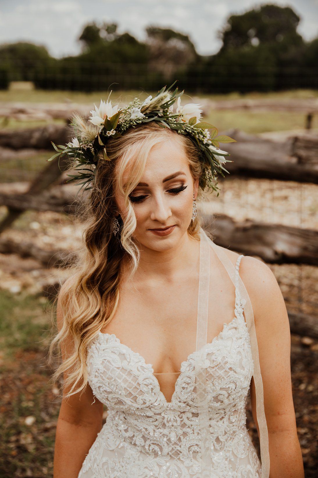 Bride Outdoors Ethereal Fantasy Wedding - Austin Wedding Venue
