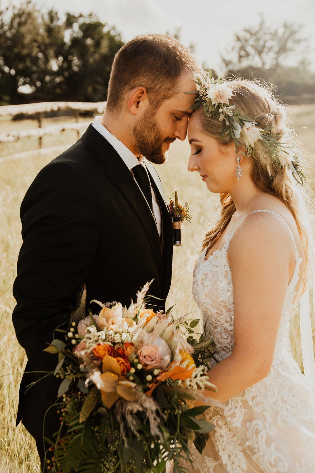 Bride and Groom - Love - Bouquet - Outdoors - Wedding Rental Location