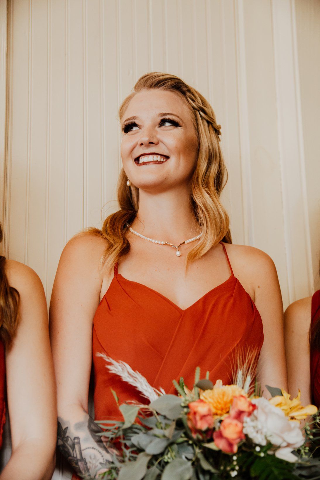 Smiling Blond Brides Maid - Wedding Chapel - Country Chic Wedding Venue Austin