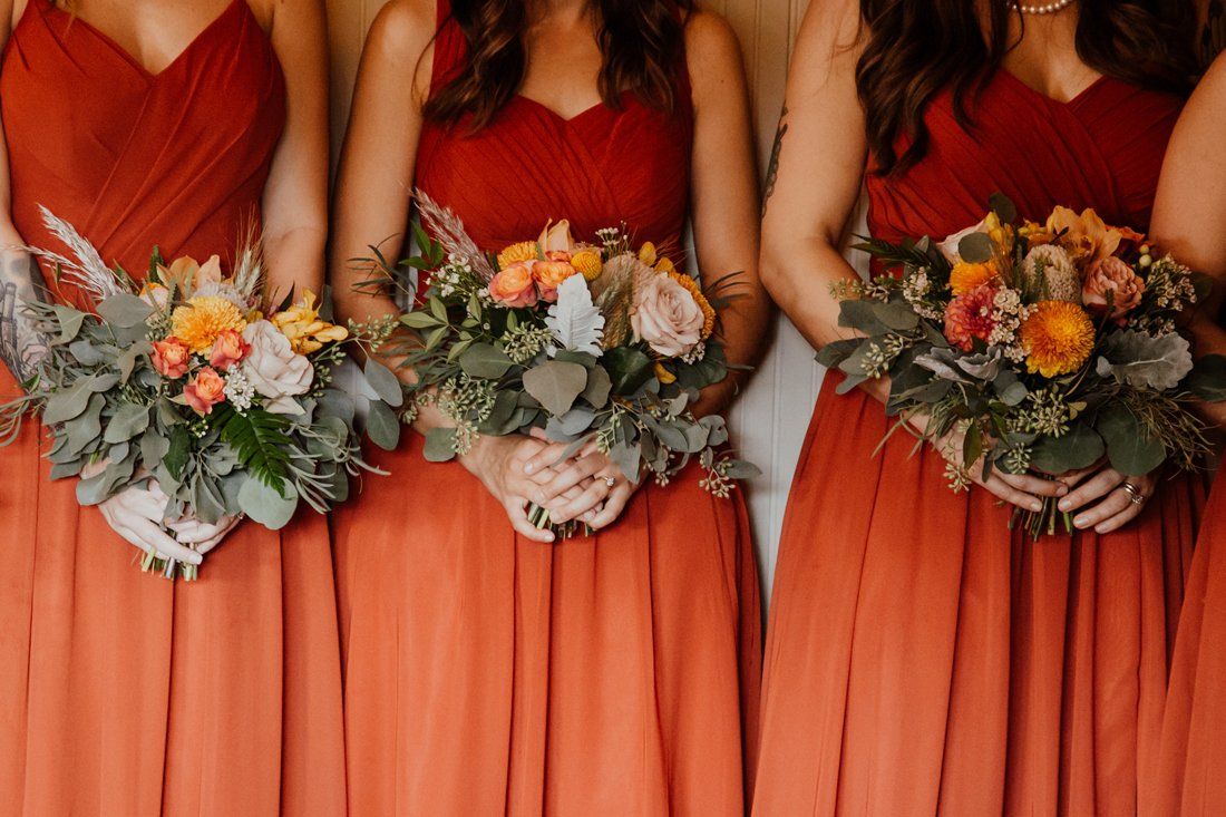 Brides Maid Flowers Yellow and Red - Fantasy Wedding - Austin