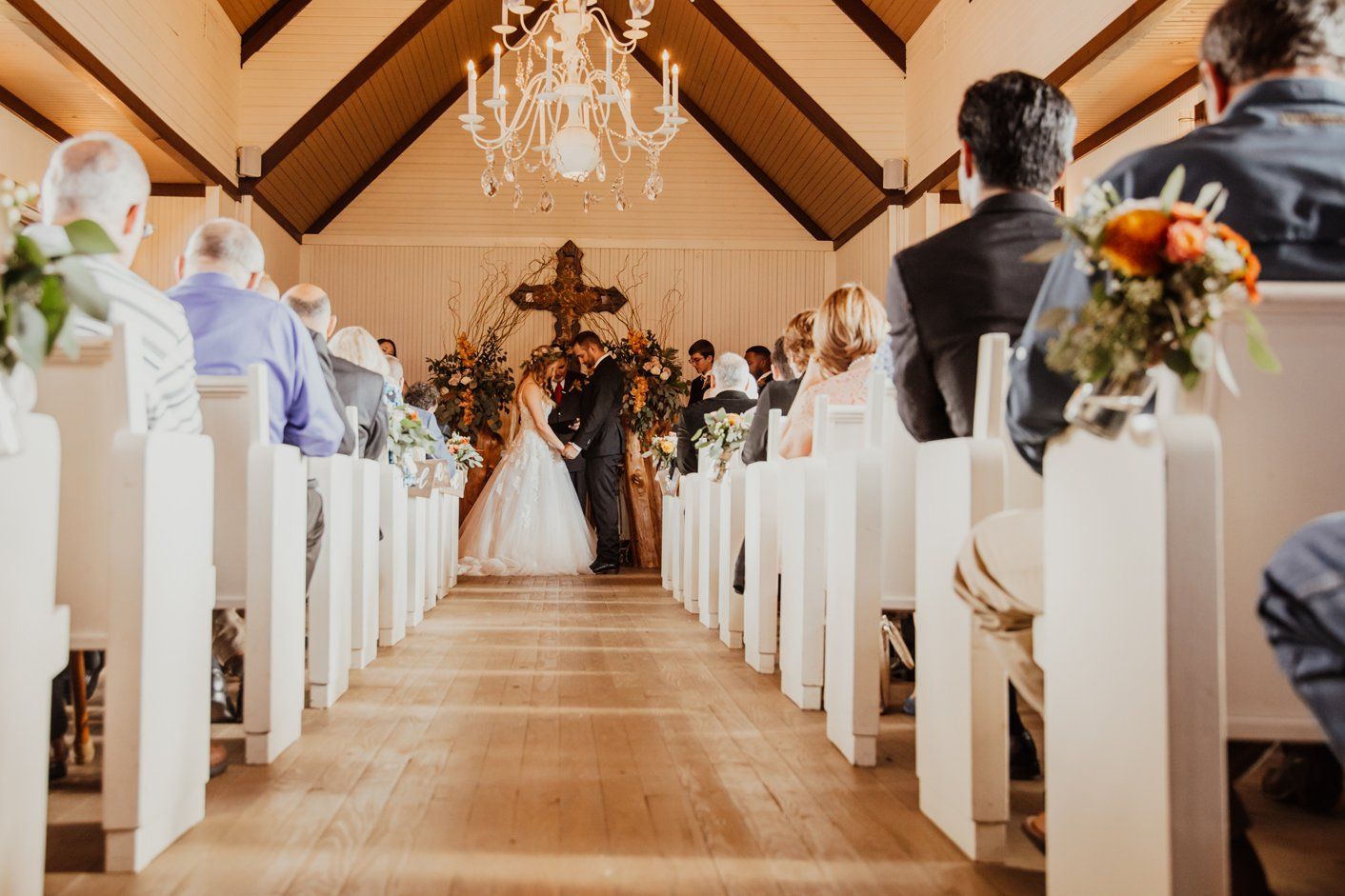 Old Chapel Wedding Aisle - White Chic - Shabby Chic - Designer Wedding Venue
