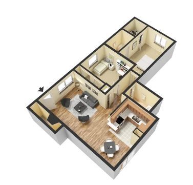 Large 2 Bed Floorplans