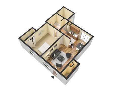 Small 1 Bed Floorplans