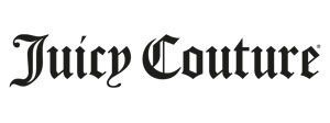 The logo for juicy couture is black and white on a white background.