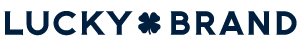 A logo for lucky brand with a clover on it
