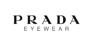 The logo for prada eyewear is on a white background.