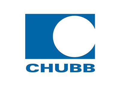 Chubb logo: blue square with a white circle and the word 
