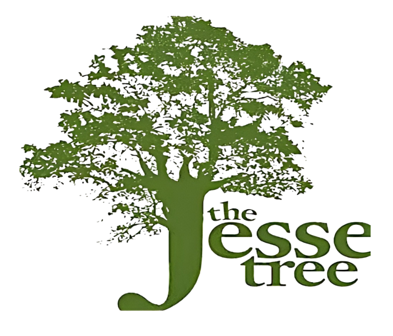 A logo for the jesse tree with a tree in the middle