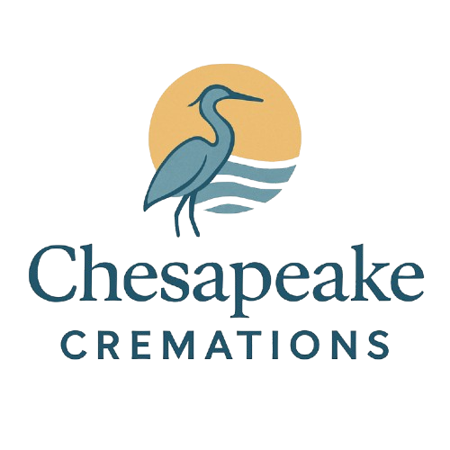 The logo for potomac valley cremation center is black and white.