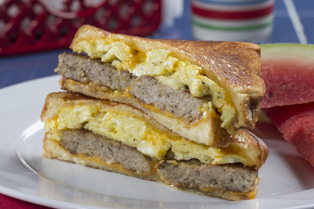 Egg and Sausage Breakfast Sandwich