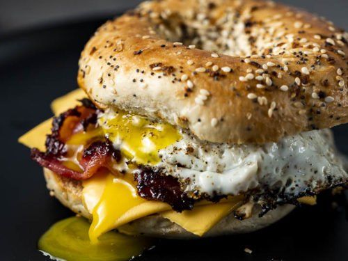 Bacon, Egg, and Cheese on Bagel Breakfast Sandwich
