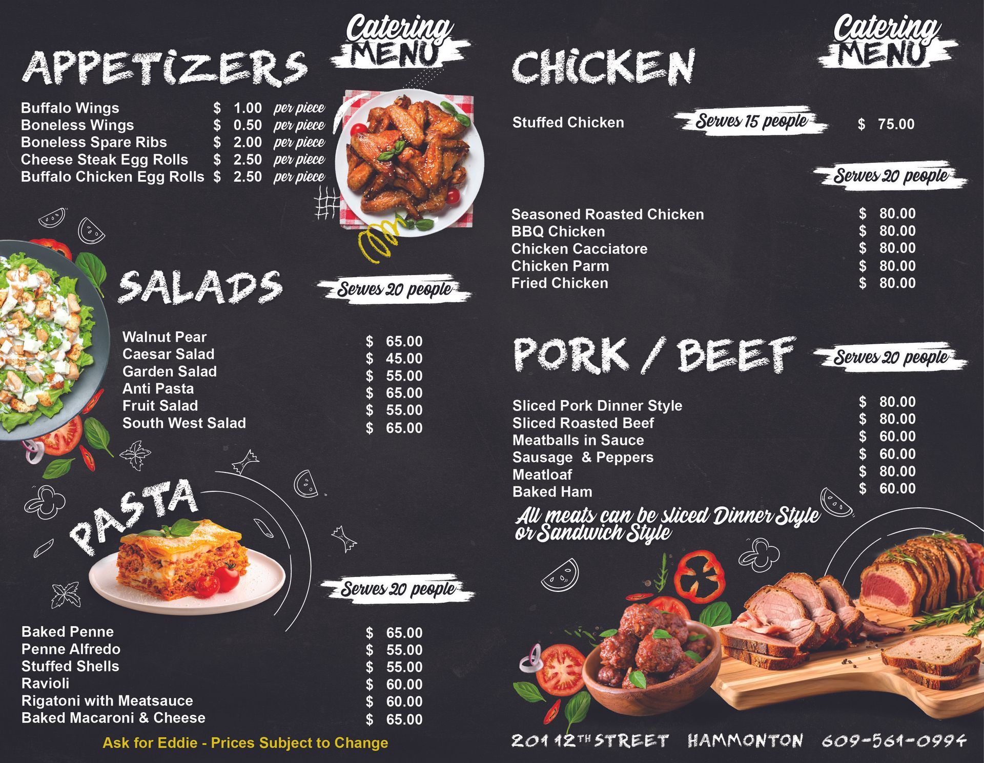 West End Grill & Bar Catering Menu For Menu Page