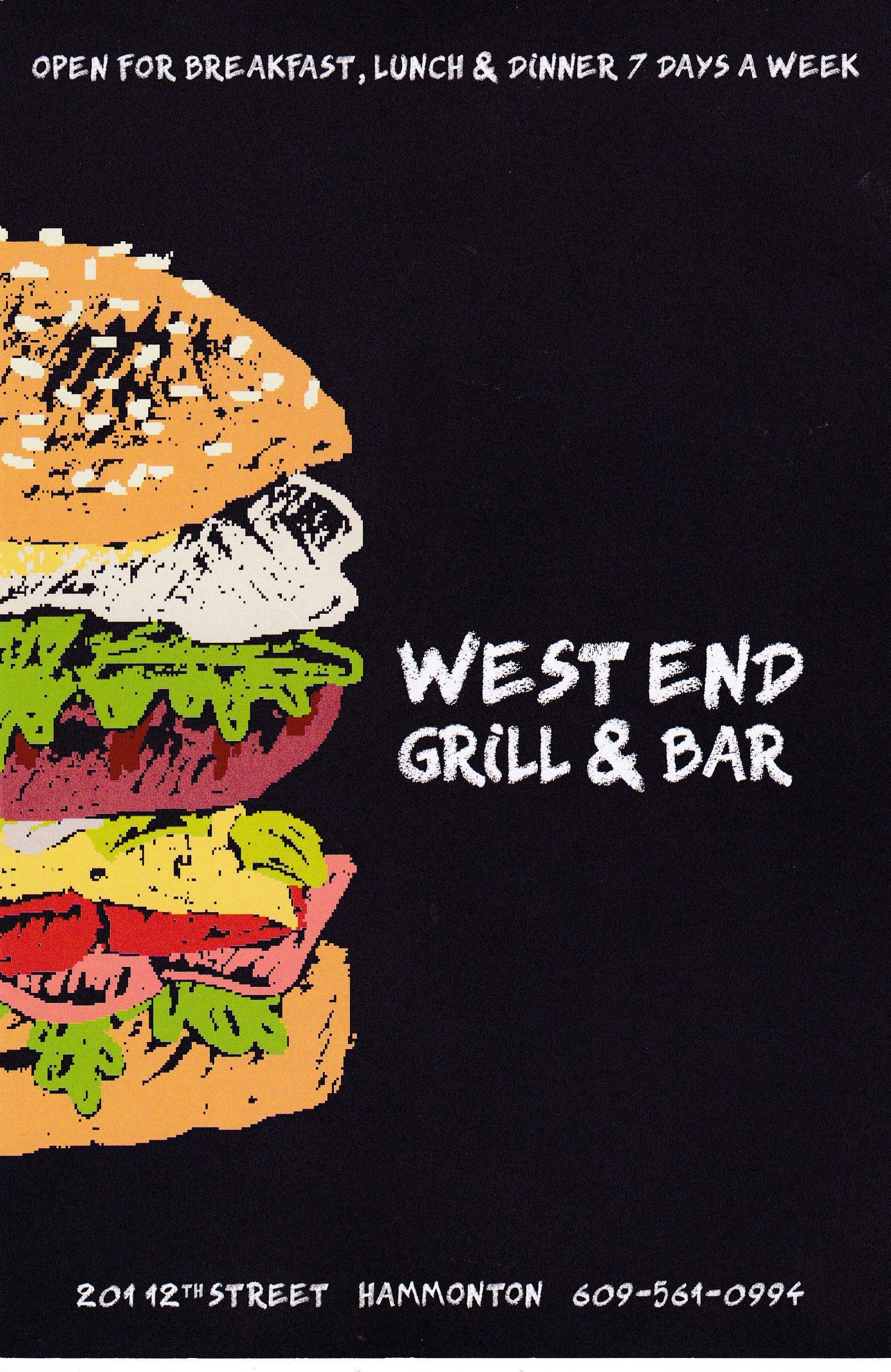 West End Grill & Bar Menu Page 1