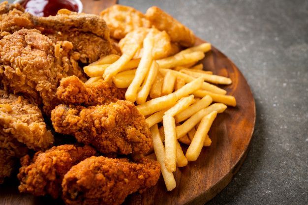 Fried Chicken Wings and French Fries Platter